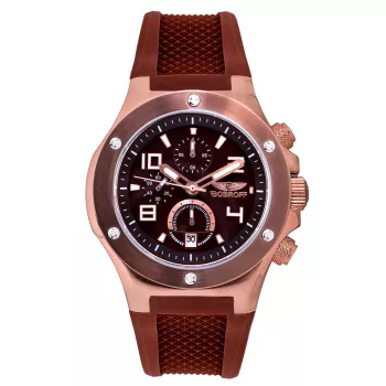 BOBROFF MAN BF1002M65 43mm Herren Quarz Analoguhr Schwarzes Zifferblatt Silberfarbenes Edelstahlgehäuse Schwarzes Lederarmband