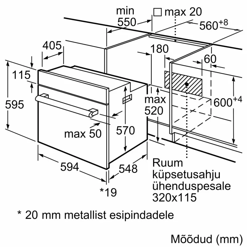 Bosch HBF113BV1S Einbau-Elektrobackofen, 66 l, Edelstahl