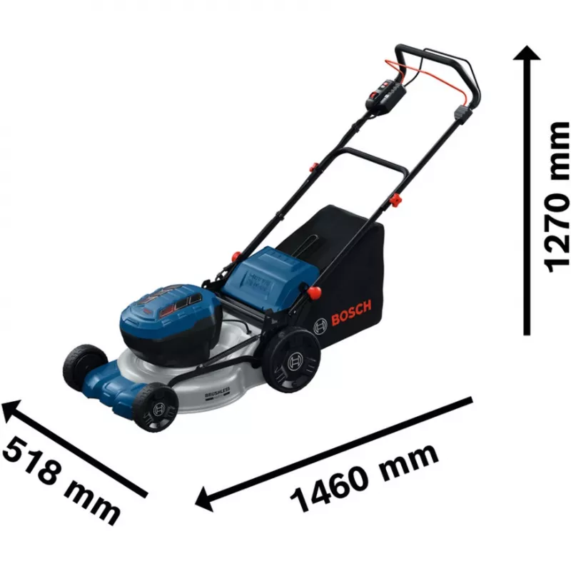 BOSCH POWERTOOLS Akku-Rasenmäher GRA 18V2-46SP Professional, 36V (2x18V), Blau, 2x 5,5 Ah Lithium-Ionen-Akku, Ladegerät