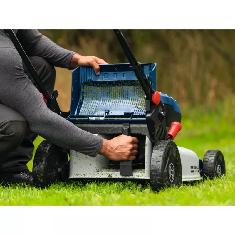 BOSCH POWERTOOLS Akku-Rasenmäher GRA 18V2-46SP Professional, 36V (2x18V), Blau, 2x 5,5 Ah Lithium-Ionen-Akku, Ladegerät