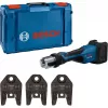 Bosch Professional GPT 18V-32 Akku-Presswerkzeug, Solo-Version, Kit TH, 18V, Blau, ohne Akku und Ladegerät, 3 Standard-TH-Pressbacken, im L-BOXX