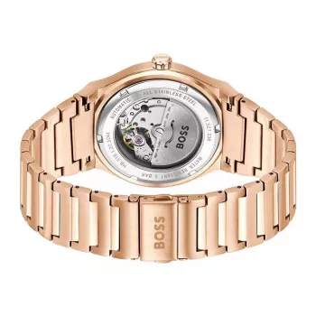BOSS MAN 1514185 Quarz-Analoguhr 41mm schwarzes Zifferblatt Lederarmband
