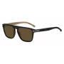 BOSS MAN Sonnenbrille BOSS1599S807 Rechteckig Schwarzer Rahmen Graue Gläser 56mm