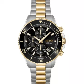 BOSS Herrenuhr 1513908 45mm Edelstahl Blaues Zifferblatt Chronograph