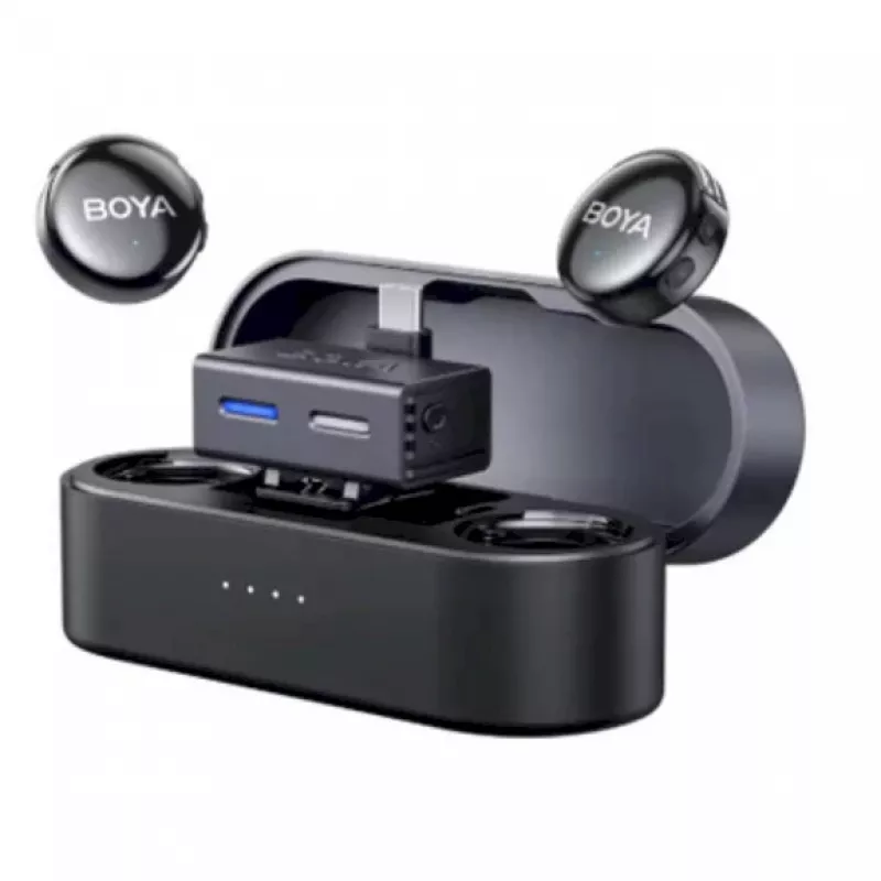 BOYA BOYALINK 3-02 kabelloses Mikrofonsystem 2,4GHz USB-C - Schwarz