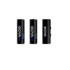 BOYA BOYALINK-TX kabelloses Mikrofonsystem, 2,4 GHz, 1 Empfänger und 2 Sender, ultralange Akkulaufzeit, Schwarz
