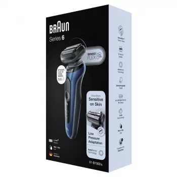 Braun Series 61 - B1000s Elektrorasierer Nass & Trocken Blau