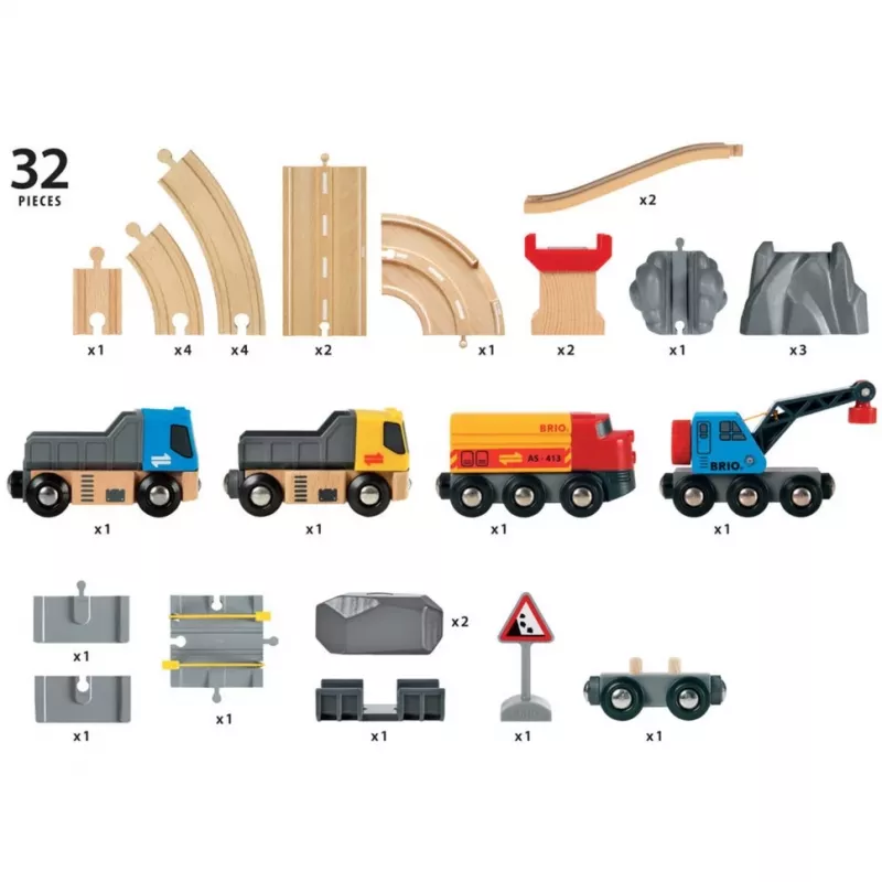BRIO World Straßen & Schienen Steinverlade-Set