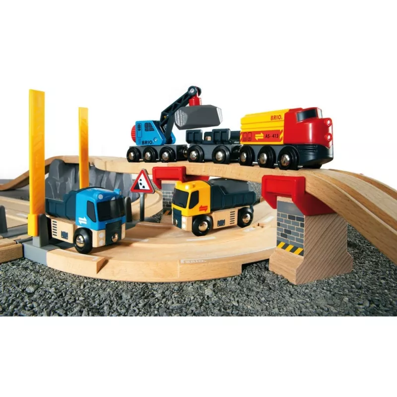 BRIO World Straßen & Schienen Steinverlade-Set