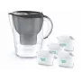 Brita Marella+ Wasserfilterkrug mit 4 Maxtra Pro Power Kartuschen, 2,4L, Graphit