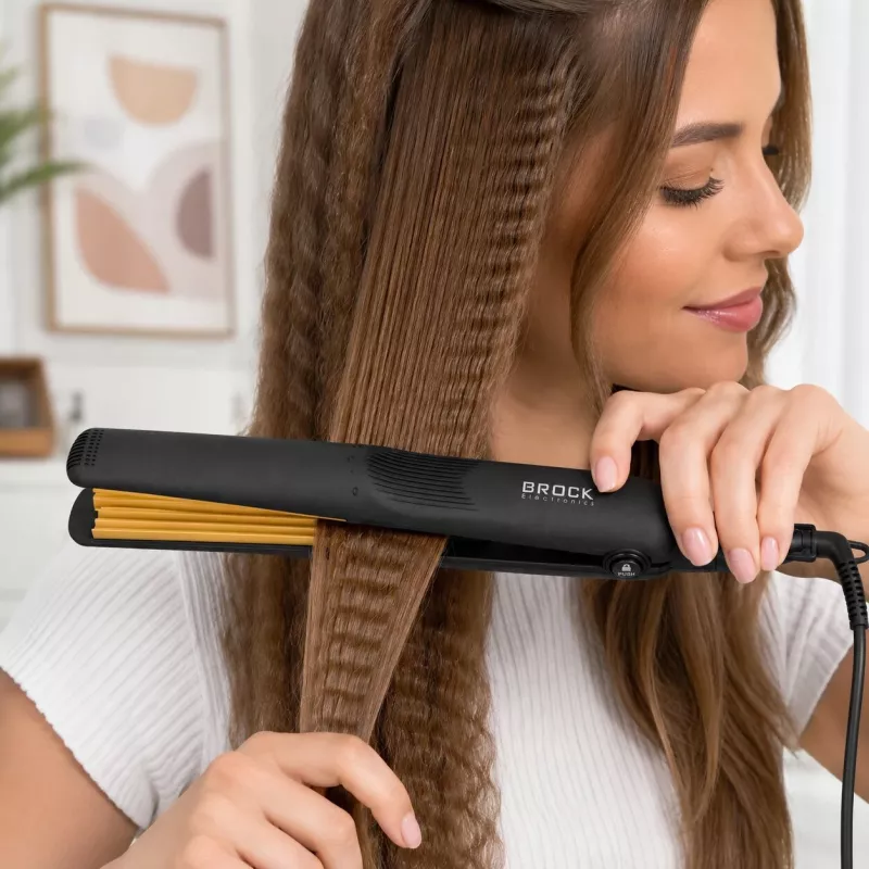 Brock HC 2001 BK Keramik-Haarcrimper 25 W, Schwarz