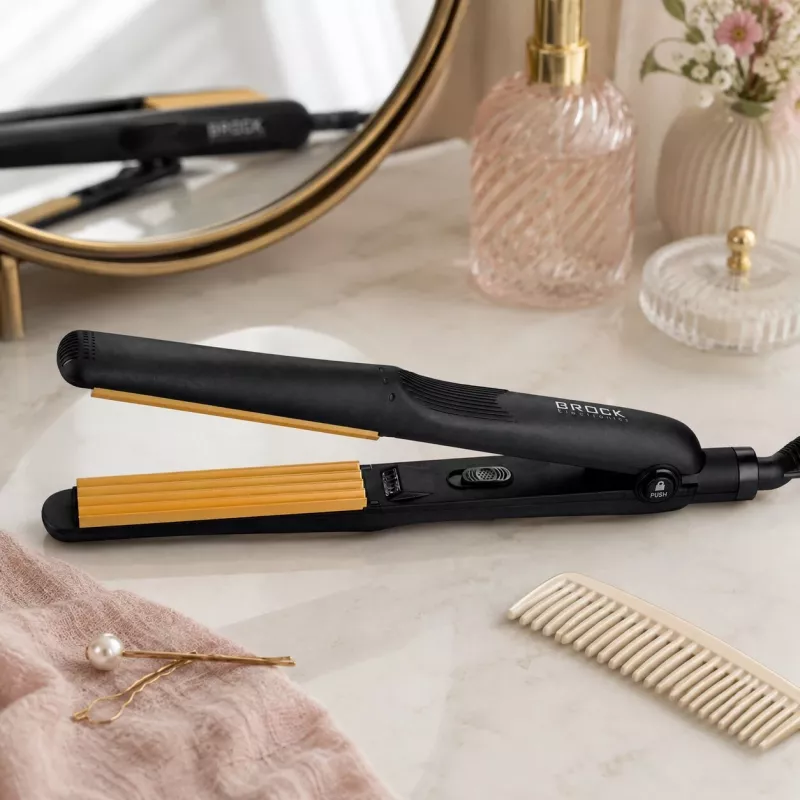 Brock HC 2001 BK Keramik-Haarcrimper 25 W, Schwarz