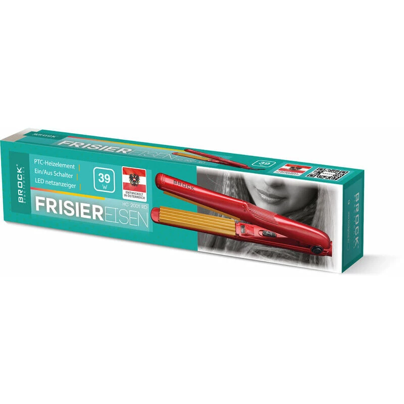 Brock HC 2001 RD Keramik-Haarcrimper 25 W, Rot