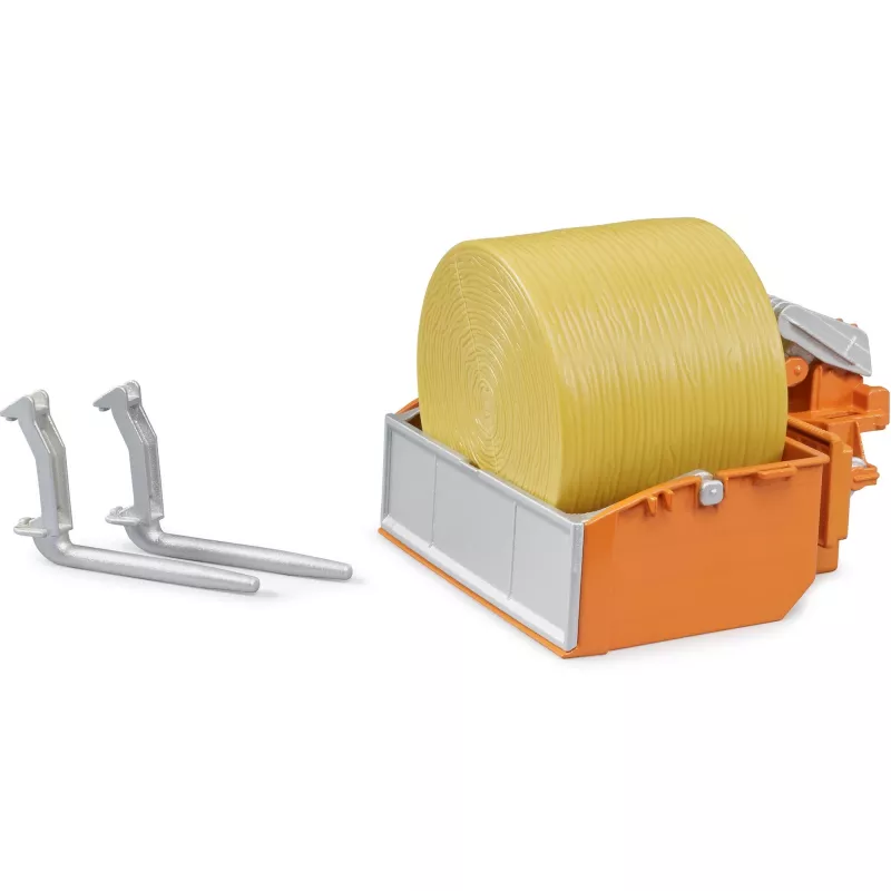 BRUDER 02353 Dreiseitenkipper mit Ladekasten und Gabeln, Maßstab 1:16, grün/grau
