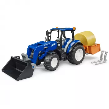 BRUDER New Holland T5.120 Traktor mit Frontlader, Ladekasten und Gabeln 1:16