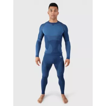 Brunotti Grenoble Herren-Thermoleggings - Slim Fit, 92% Polyester, Dunkelblau, Größe S
