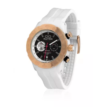 BULTACO MAN Heritage Chronograph Watch H1PW43C-CB1 43mm schwarzes Zifferblatt Lederarmband