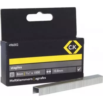 C.K Tools 496005 Verzinkte Flachdrahtklammern 10,5 x 14 mm, 1000er-Pack (Typ 53)