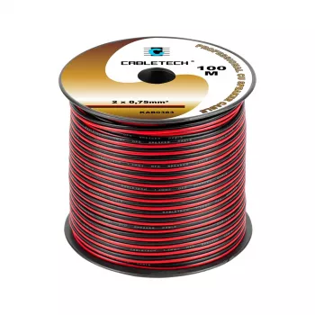 CABLETECH Lautsprecherkabel 0,75mm Schwarz-Rot