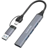 CANYON DS-02 4-in-1 USB-A/C Hub, Grau