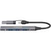 CANYON DS-02 4-in-1 USB-A/C Hub, Grau