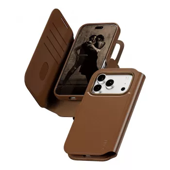 CARE by PanzerGlass Tango 2-in-1 Wallet Case Braun mit MagSafe für iPhone 17 Pro