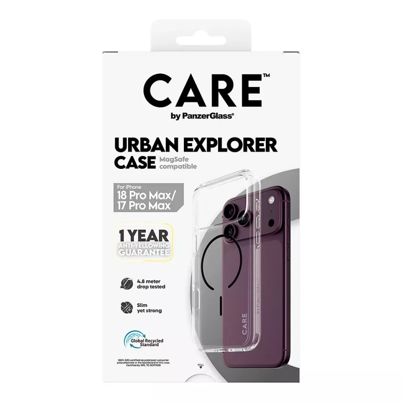 CARE by PanzerGlass Urban Explorer Hülle Transparent mit Schwarz MagSafe für iPhone 17 Pro Max