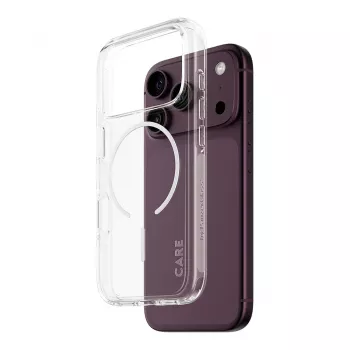 CARE by PanzerGlass Urban Explorer Hülle Transparent mit weißem MagSafe Ring für iPhone 17 Pro