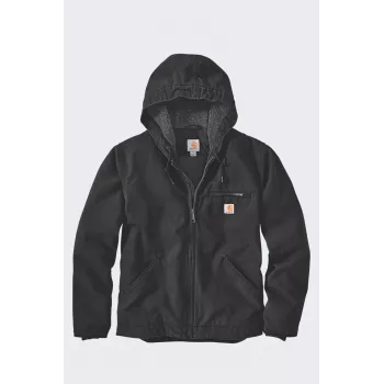 Carhartt Herren Washed Duck Sherpa-gefütterte Jacke Schwarz Large