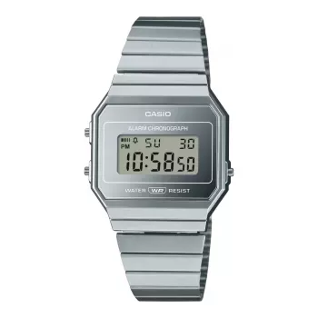 CASIO A700WEV-7A Unisex Digitaluhr Silber Edelstahl 37,4 mm