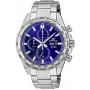 CASIO Edifice EFR-574D-2AVUEF Herren Analog Quarzuhr, 42,3 mm, blaues Zifferblatt, Edelstahlarmband
