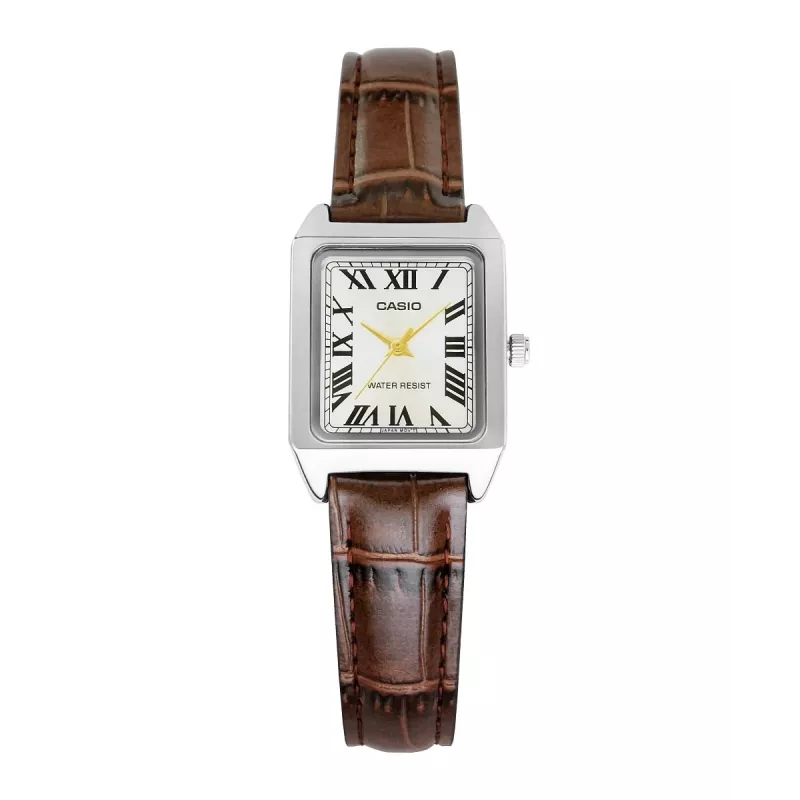 Casio LTP-V007L-9BUDF Analoguhr, Silber/Braun