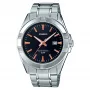 CASIO MTP-1308D-1A2 Herren Analog-Quarzuhr, 48,9 mm, schwarzes Zifferblatt, silbernes Edelstahlband