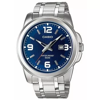 Casio MTP-1314D-2AVEF Herren Analog Quarzuhr, blaues Zifferblatt, Edelstahlarmband, 50m Wasserbeständigkeit