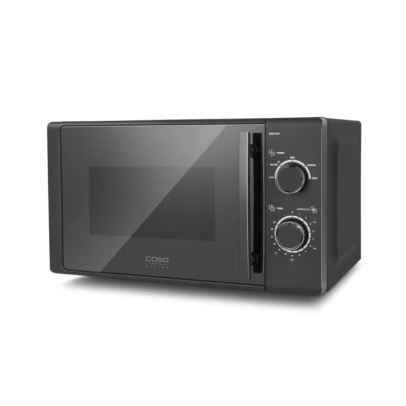 CASO M20 EASY 03309 Solo-Mikrowelle, 20 L, 700 W, 35-Minuten-Timer, Schwarz/Grau