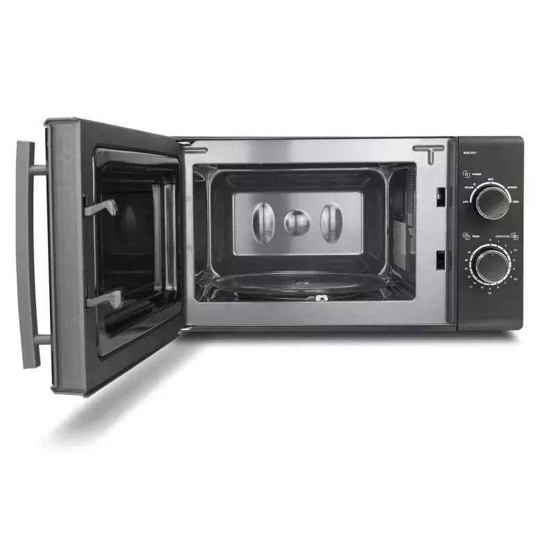 CASO M20 EASY 03309 Solo-Mikrowelle, 20 L, 700 W, 35-Minuten-Timer, Schwarz/Grau