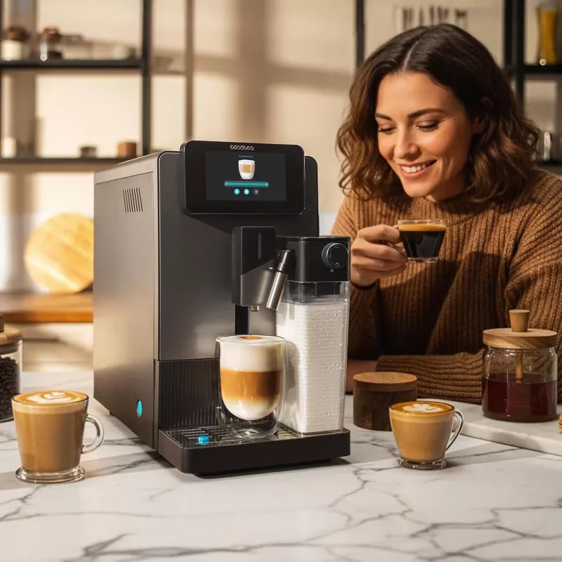 Cecotec Kaffeemaschine Cremmaet Latte Jar 19 Bar Automatisch Integrierter Milchaufschäumer Schwarz/Silber 1500 W