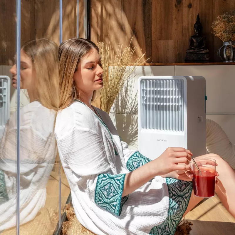 Cecotec Mobile Klimaanlage ForceClima 7550 Style Connected, 7000 BTU/h, Weiß, Wi-Fi, Fernbedienung