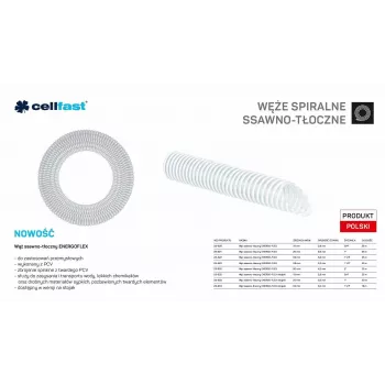 CELLFAST Saug-Druck-Schlauch 19mm x 25m Transparent Energy-Flex auf Rolle