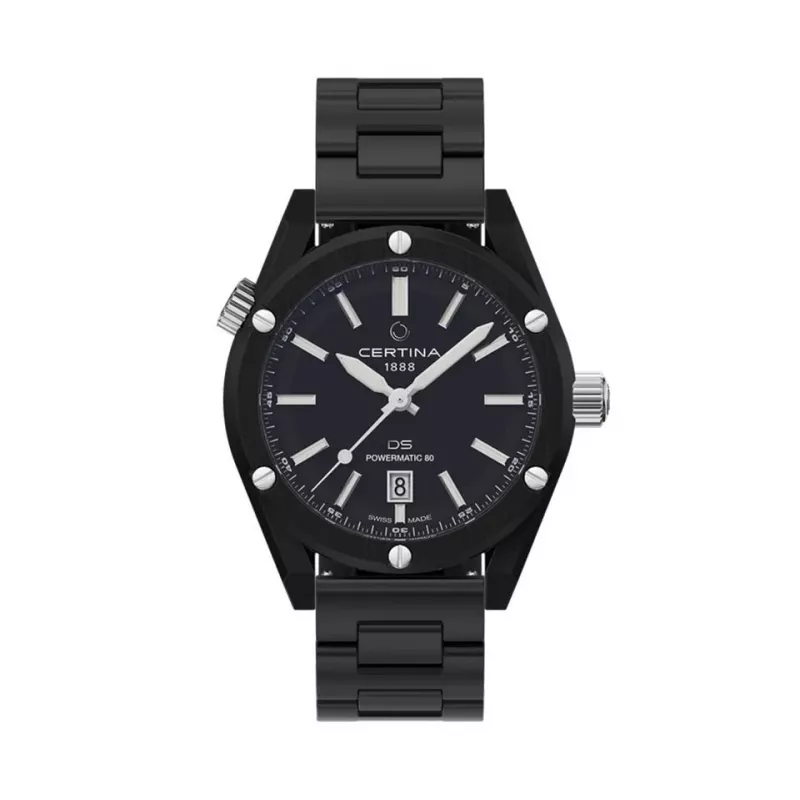 CERTINA DS Action Diver Automatic 43mm schwarzes Zifferblatt NATO-Armband Herrenuhr C041407390510
