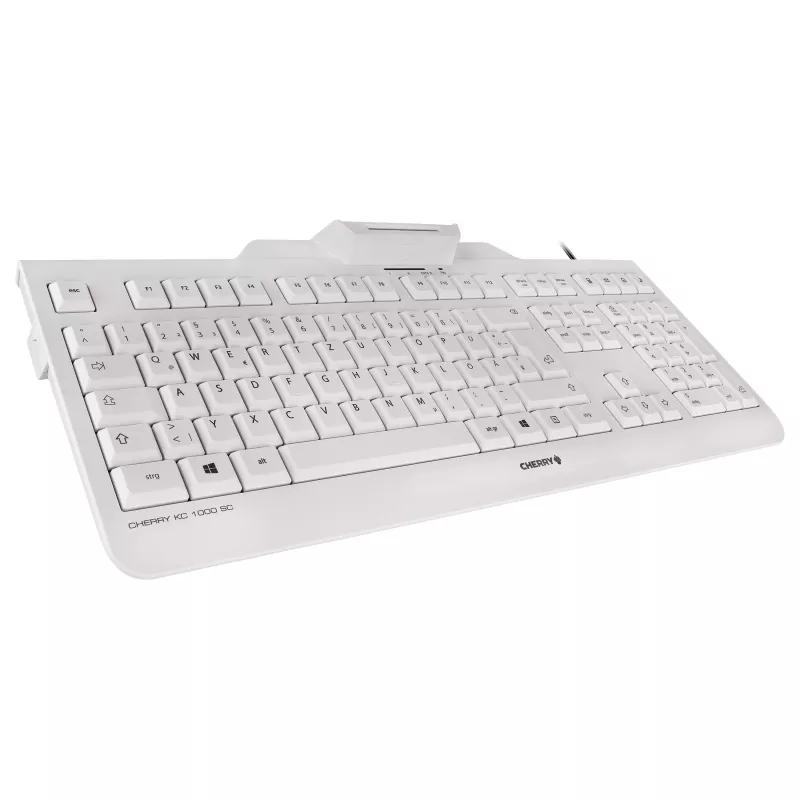 Cherry KC 1000 SC Kabelgebundene USB-Tastatur mit Smartcard-Leser – US-/Internationales Layout, Schwarz