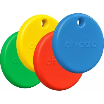 Chipolo POP 4er-Pack Tracking-Tags für Apple Find My (Rot, Blau, Gelb, Grün)