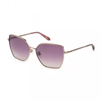 Chopard Damen Cat-Eye-Sonnenbrille SCHF76V59A39V Goldfarbener Metallrahmen Braune Verlaufsgläser 59mm