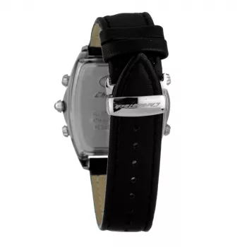 CHRONOTECH MAN CT7677M-02 Analog Quarz Uhr 45mm Schwarzes Zifferblatt Lederarmband