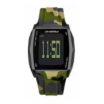CHRONOTECH Herren RW0022 Analog-Quarzuhr 35mm Edelstahlgehäuse schwarzes Zifferblatt Lederarmband