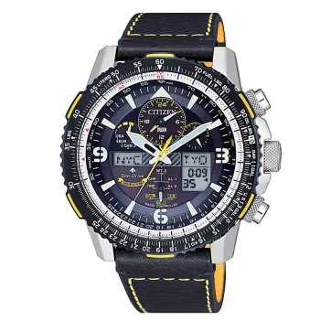 CITIZEN Eco-Drive Funk-Solaruhr JY8078-01L 45mm blaues Zifferblatt Lederarmband