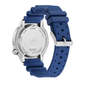 CITIZEN Promaster Diver Eco-Drive Herrenuhr BN0168-06L 44mm blaues Zifferblatt blaues Polyurethan-Armband