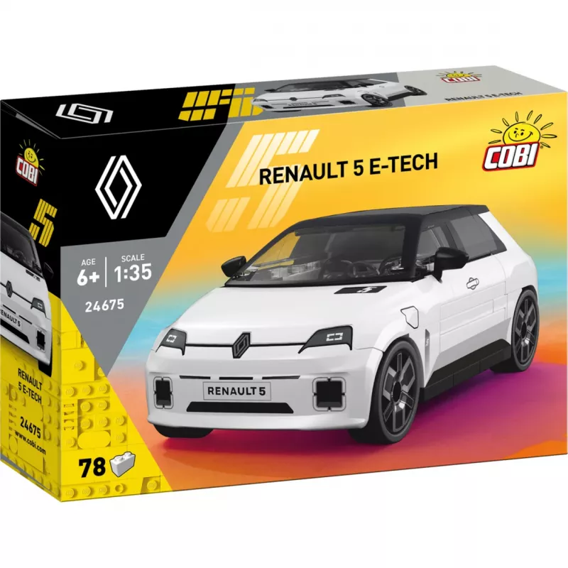 Cobi Renault 5 E-Tech weißes Klemmbausteinset, Maßstab 1:35