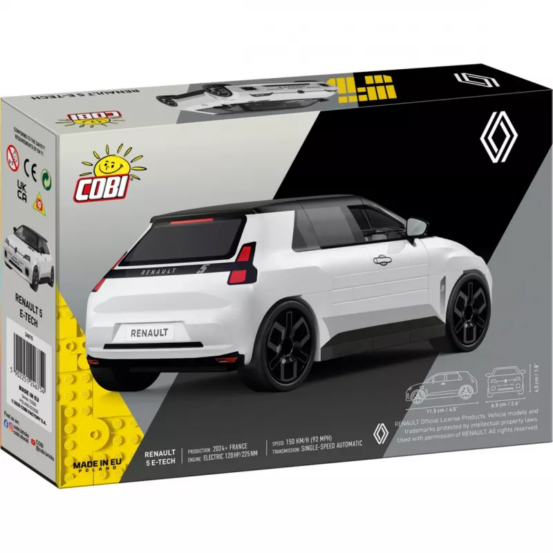 Cobi Renault 5 E-Tech weißes Klemmbausteinset, Maßstab 1:35