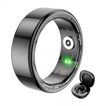 COLMI R02 Smart Ring, Größe 8, 18,1 mm (Schwarz) + Ladecase